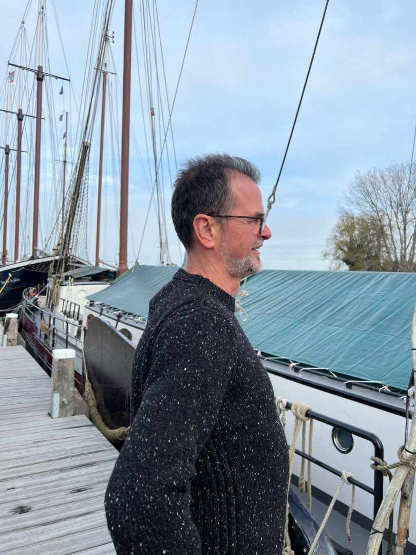 Trui crew neck with ribbed detail Fisherman out of Ireland